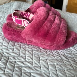 UGG Women's Fluff Yeah Black Slide Size 8